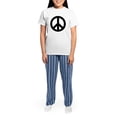 thumbnail image 4 of CafePress - Black Peace Sign Women's Light Pajamas - Women's Short Sleeve Print T-Shirt and Pants Light Cotton Pajama Set, 4 of 7
