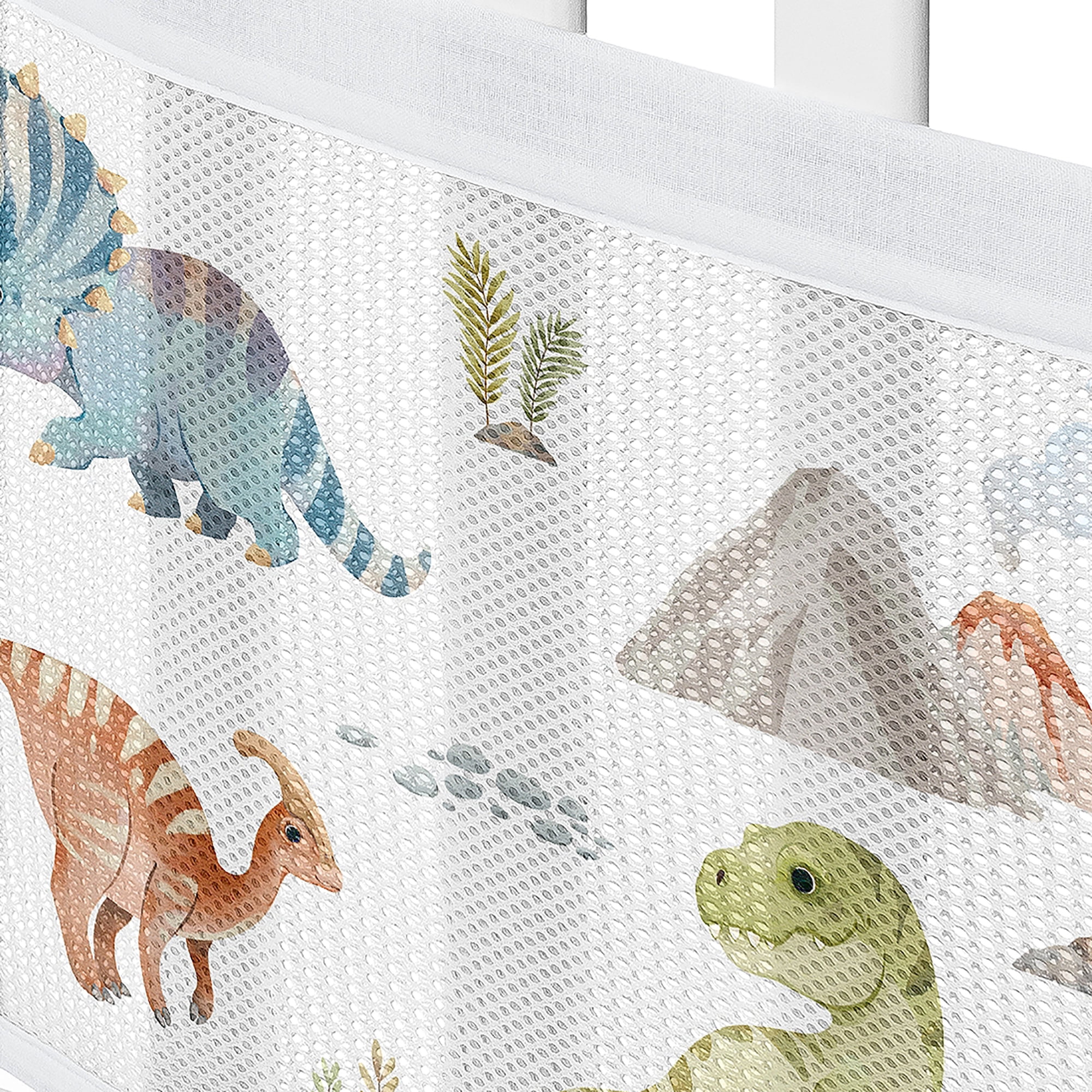 Sweet Jojo Designs + BreathableBaby Watercolor Dinosaur Dino Multicolor Breathable Mesh Crib Liner Pad