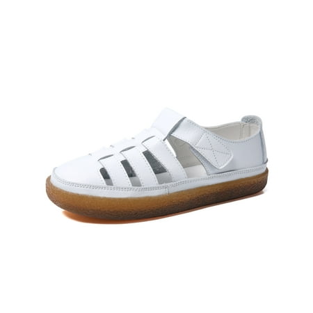 

Fangasis Ladies Lightweight Hollow Out Loafers Driving Breathable Closed Toe Fisherman Loafer Casual Comfort Sandals