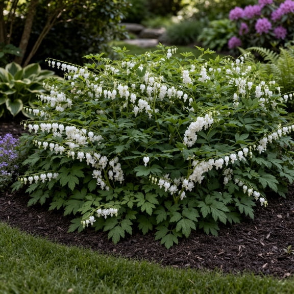 White Bleeding Hearts Flower - 2 Bare Roots - Attracts Butterflies, Bees & Hummingbirds-Spring Garden Perennial
