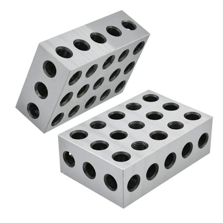 

munirater Parallel Block Set 2 x 4 x 6 Blocks 23 Holes Matched 0.0003 Inch Machinist Fit for Milling Machine