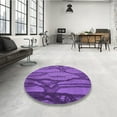 thumbnail image 4 of Ahgly Company Machine Washable Indoor Round Transitional Purple Area Rugs, 5' Round, 4 of 7
