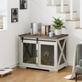 thumbnail image 3 of Kojooin Classic Sliding Barn Door Dog Crate End Table with Removable Divider, Flip Top Opening for Adult Dogs, 3 of 6