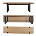 thumbnail image 3 of Dayalane Modern 60" Dining Bench with Metal Legs, RectangleWooden Kitchen Bench for Dining Room Living Room, Sturdy Indoor Seating,2-3 Person,Black, 3 of 7