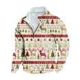 thumbnail image 2 of 50% off Ugly Christmas Sweater! TMOYZQ Men's Sweater 1/4 Zip Ugly Knitted Xmas Sweaters Casual Snowflake Party Pullover Knitwear for Christmas Gifts, 2 of 3