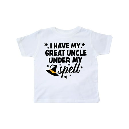 

Inktastic I Have My Great Uncle Under My Spell with Cute Witch Hat Gift Toddler Boy or Toddler Girl T-Shirt