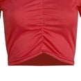 thumbnail image 5 of Fengqque Womens Fashion Casual Solid Color Short Sleeve Round Neck Slim Fit Midriff-baring T-shirt Top Red S(S), 5 of 5