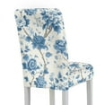 thumbnail image 2 of Xoenoiee Blue Flower Print Waterproof Chair Covers for Dining Room, Stretch Dining Chair Covers Kitchen Parsons Chair Covers, Machine Washable, 1 Pack, 2 of 7