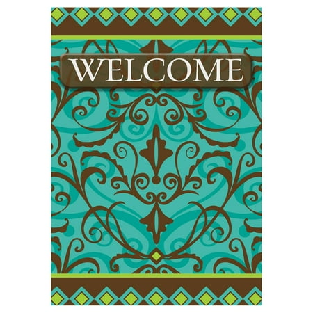 - Toland Home Garden Damask Welcome Flag