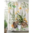 thumbnail image 2 of Retro Tropical Shower Curtain, Frog Coffee Mushroom Plant Bathroom Decor Curtains Set with Hooks, Green Waterproof Fabric Home Accessories， 72X 96 Inch Extra Long, 2 of 6