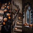 thumbnail image 7 of Fall Halloween Decoration for Home Indoor Outdoor Clearance Under $5.00!Halloween Dark-Themed Ornament Artificial Maple Leaf Thanksgiving Wall Hanging Artificial Maple Leaf With Black Wicker, 7 of 7