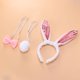 thumbnail image 2 of 3pcs conejo Ear Tail Tie Set rendimiento diadema linda decoración para niña niño niño (rosa), 2 of 5