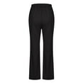 thumbnail image 4 of XFLWAM Women's Flare Leg Sweatpants Drawstring Elastic Waist Bell Bottom Casual Slim Fit Workout Active Joggers Pants with Pockets Black S, 4 of 5