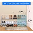 thumbnail image 2 of MISSLO 2 Tier Stackable Long Shoe Rack 18 Pairs Metal Shoe Storage Shelf Fabric Organizer for Closet Entryway Bedroom, Grey, 2 of 7