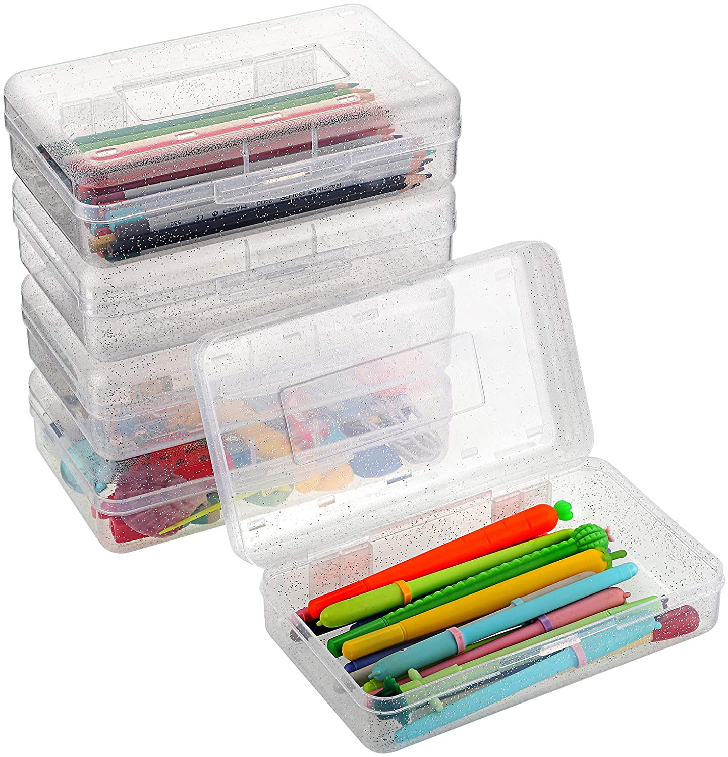 Cglfd Office Supplies Plastic Pencil Box Large Capacity Pencil