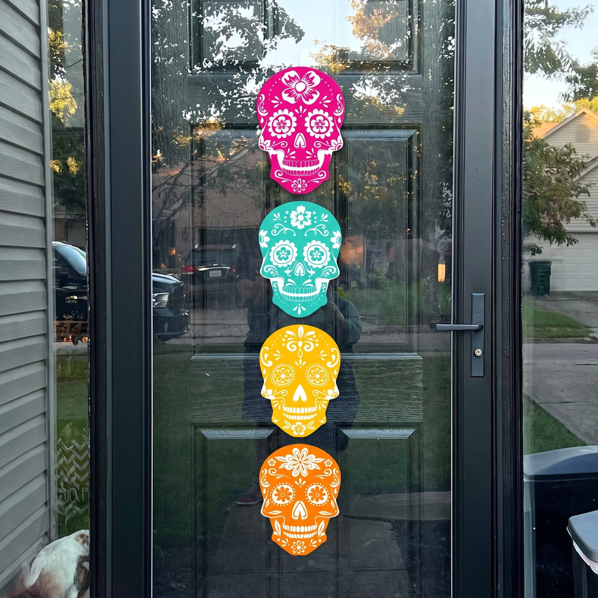 Paper Skull Cutouts Decoration, Multicolor, 12 Pieces, Halloween by Way To Celebrate