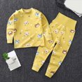 thumbnail image 2 of NOLDARES Toddler Baby Boy Fall Winter Outfits Color Block Long Sleeve Sweatshirt Pullover Pants 2Pcs Clothes Sets Size:3-4 Y,Yellow, 2 of 4
