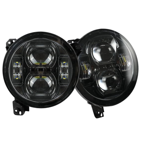 9 inch Black High/Low Beam LED Headlights for '18-'26 Jeep Wrangler JL 4xe and Jeep Gladiator (2pcs/set)