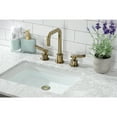 thumbnail image 2 of Kingston Brass KS1453TKL Hallerbos Two-Handle 3-Hole Deck Mount Widespread Bathroom Faucet with Push Pop-Up Drain in Antique Brass, 2 of 7