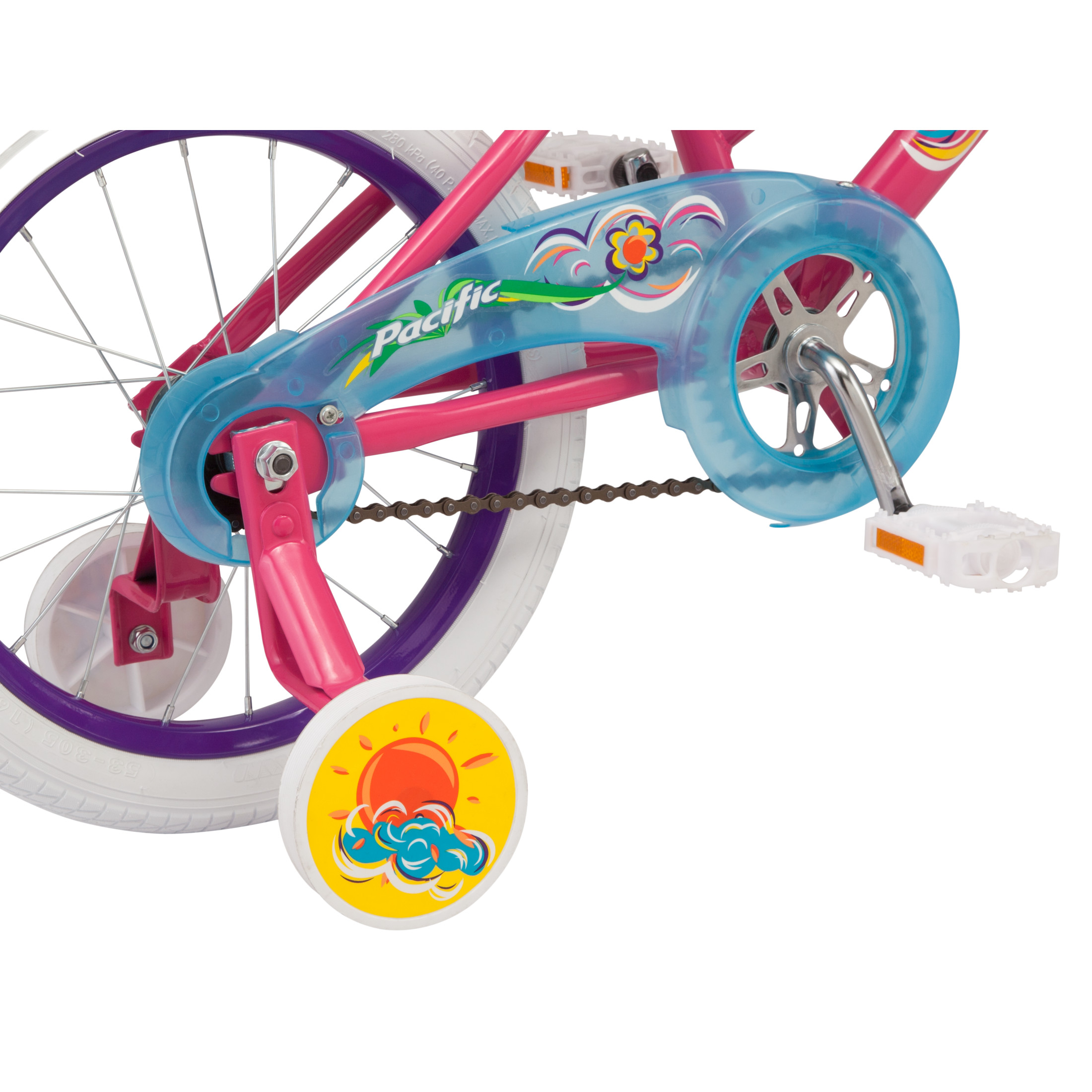 Pacific Cloud Dancer 16" Bike, for Girls Ages 3-7 Years, Pink, by Pacific Cycle
