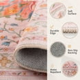 thumbnail image 5 of KoshiMe Washable Area Rug 8'x10', Non-Slip Soft Vintage Distress Floral Rugs for Living Room, Stain Resistant Low Pile Medallion Carpet for Dining Room Office, Light Pink Colorful, 5 of 9