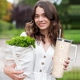 thumbnail image 2 of 40 oz Daisy Tumbler with Handle and Straw Lid Daisy Themed Gifts for Women Flower Lovers Double Insulated Cup Travel Coffee Mug, 2 of 6