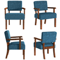 thumbnail image 5 of FAGAGA Accent Chair Set of 2 with Table, Mid Century Modern Upholstered Chairs for Living Room,Blue, 5 of 10