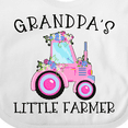 thumbnail image 4 of Inktastic Grandpa's Little Farmer- Pink Tractor and Flowers Boys or Girls Baby Bib, 4 of 4