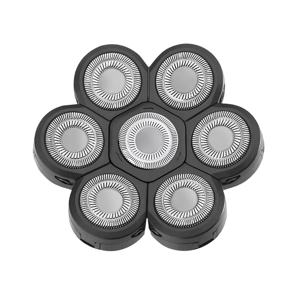 7D Silvery Universal Replacement Blade Head for Men's Electric Shaver - 7 Blades Head Shaver Replacement(Black)
