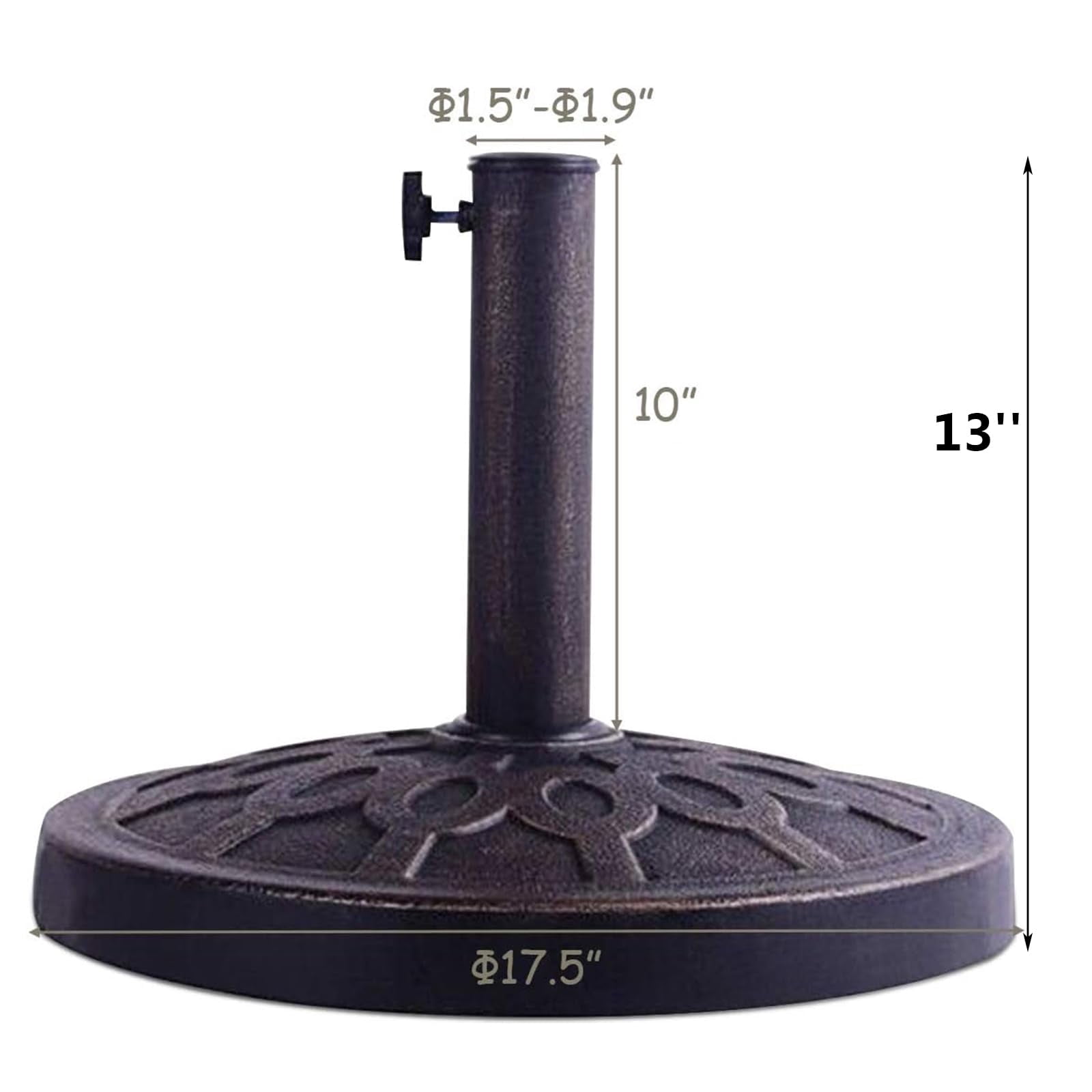 Giantex 30lbs Patio Market Umbrella Base, Heavy Duty Outdoor Stand, Cast Iron Umbrella Holder for Garden Beach, Classic Round Umbrella Standing Deck Porch