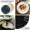 thumbnail image 4 of Efavormart 6 Pack | 13" Navy Blue Round Bejeweled Rim Plastic Dinner Serving Trays, Disposable Charger Plates, 4 of 5