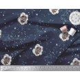 thumbnail image 3 of Soimoi Poly Georgette Fabric Star & Owl Bird Print Fabric by The Yard 42 Inch Wide, 3 of 3