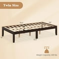 thumbnail image 3 of Costway Twin Size Wooden Platform Bed Frame 14" with Rubber Wood Legs Under-bed Storage Brown, 3 of 9