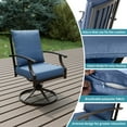 thumbnail image 5 of ALAULM Outdoor Dining Chairs Set of 6, Metal Frame Swivel Rocking Patio Chairs with 3.2" Cushion & Removable Covers for Patio, Backyard, Garden,Kitchen-Navy Blue, 5 of 6