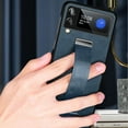 thumbnail image 2 of Leather Case Compatible With Samsung Galaxy Z Flip 4, Anti-fingerprint Adjustable Wrist Strap Kickstand Cover, 2 of 5