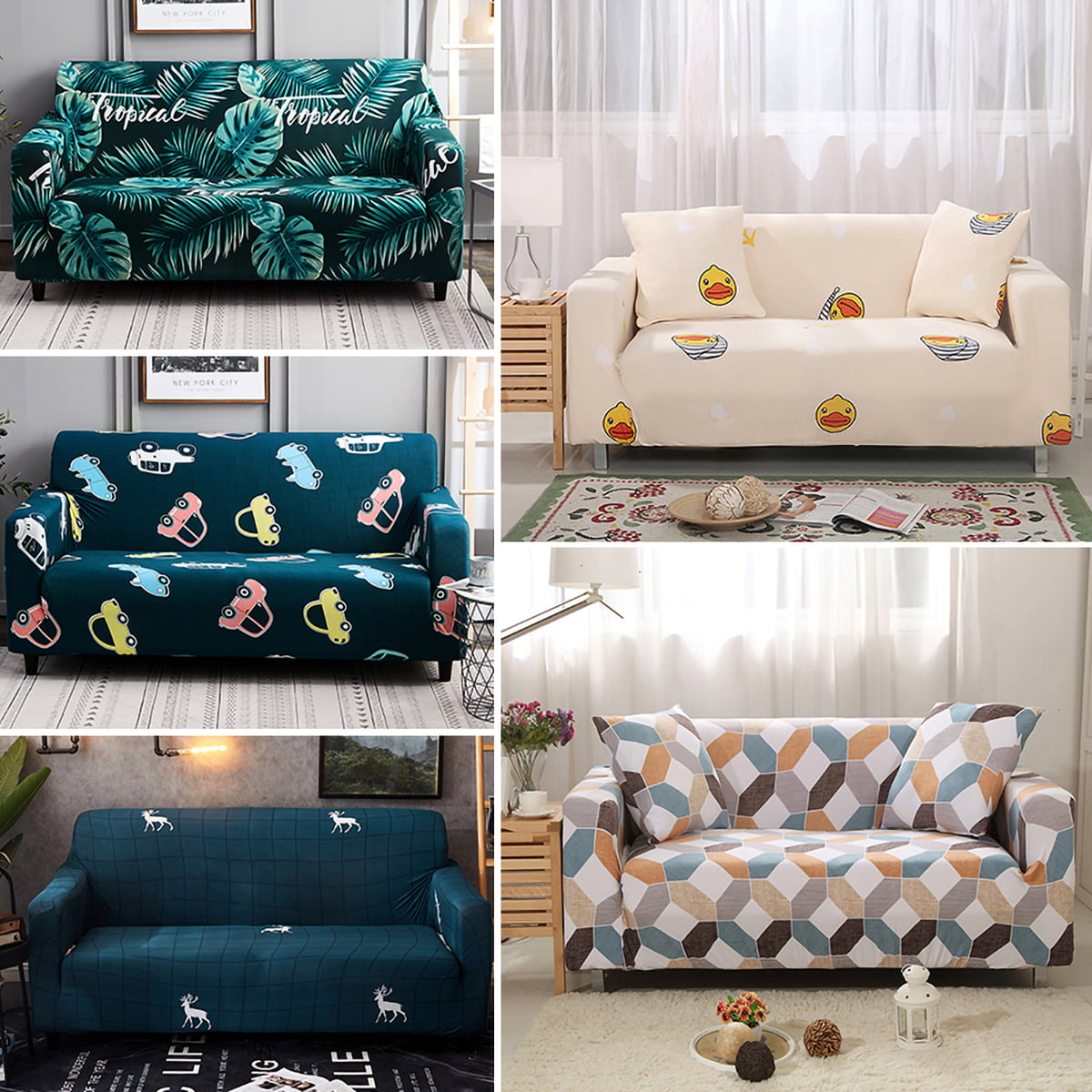 Details about   Love Hearts Printed Seater Couch Sofa Covers High Stretch Slipcover Protector 