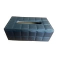 thumbnail image 1 of Contenedor de la caja de pañuelos Contenedor decorativo PU cuero soporte de papel de papel dispensador de tejidos faciales para el dormitorio de automóvil negro, 1 of 8