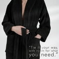 thumbnail image 4 of American Soft Linen, 100% Cotton Turkish Bathrobe - Soft, Absorbent, & Luxurious for Women, 3X-Large - Black, 4 of 9