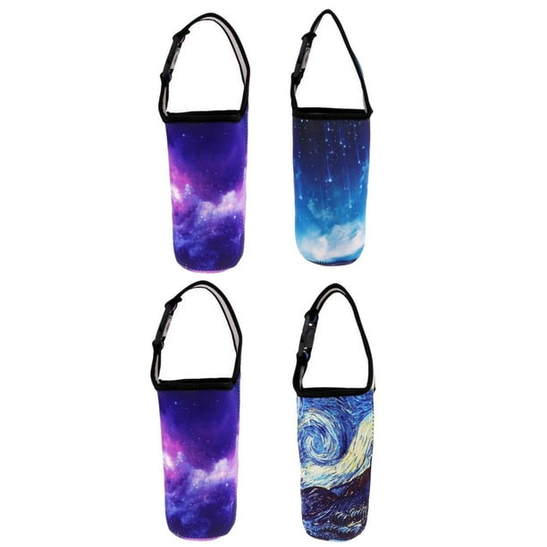 Bolsa portavasos, funda para botella de agua, reutilizable para senderismo al aire libre Azul oscuro