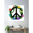 thumbnail image 2 of Peace Symbol With Flowers Poster Wall Art, Modern Wall Decor, 24x36 UNFRAMED, 2 of 3