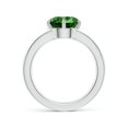 thumbnail image 2 of ANGARA Lab Grown 2.5 Ct Round Emerald Engagement Ring with Lab Diamonds for Women in 14K White Gold (Size-9mm) | May Birthstone, Birthday, Anniversary, Jewelry Gift for Women | Lab-Grown Emerald Ring, 2 of 7