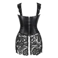thumbnail image 3 of Corsé gótico Steampunk para mujer, vestido con cordones y cremallera en la espalda, corpiño de piel sintética Punk, lencería de talla grande, 3 of 5