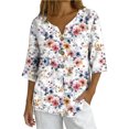 thumbnail image 2 of Xuyuer Solid Button Shirt Blouse - Women's Fashion Loose Female Neck T-Shirt Style Top for Smart Casual Office Wear, Weekend Brunch Outings & Effortless Minimalist Everyday Style, 2 of 7
