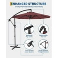 thumbnail image 4 of Parasol Déporté Suspendu de 10 Pi, Ombrage pour Terrasse Extérieure, Inclinaison Réglable, 8 Baleines, Protection UV, 4 of 6