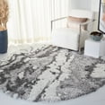 thumbnail image 2 of SAFAVIEH Horizon Konstantinos Abstract Shag Area Rug, Grey/Ivory, 6'7" x 6'7" Round, 2 of 11