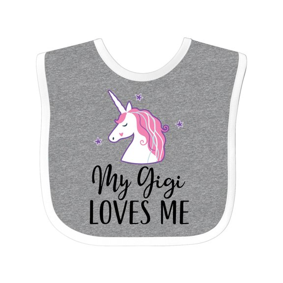 Inktastic My Gigi Loves Me Unicorn Girls Girls Baby Bib