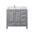 thumbnail image 3 of Jacques 36 in W Left Offset Distressed Grey Bath Vanity, Cultured Marble Top, & Faucet Set, 3 of 4