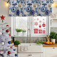 thumbnail image 6 of 2 Pack Valances for Windows, Blue White Daisy Window Valances for Living Room/Bedroom/Bathroom, Elegant Floral Butterflies Pastoral Light Filtering Kitchen Curtain Valance 42"W x18" L, 6 of 9