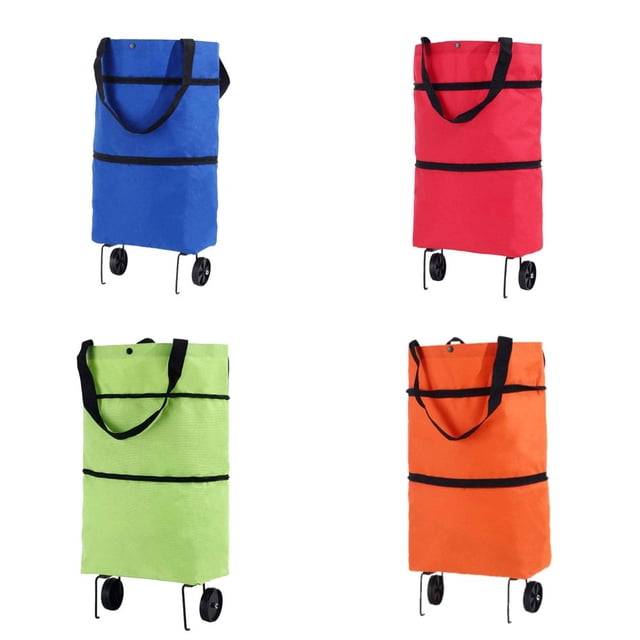 EIGTHTAIL Sac de Courses avec Roues Chariot de Courses Portable avec Roues Chariot Pliable Sac à Main Roulant Grande Capacité pour Voyage et Maison