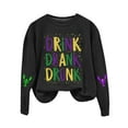 thumbnail image 4 of Tweang Carnival Sweatshirt Mardi Gras Clothing Purple Mardi Gras Shirt Mardi Gras Tops for Women Womens T Shirts Loose Fit Plain Shirts for Women Blouses for Women Dressy Casual Black 1 L, 4 of 4